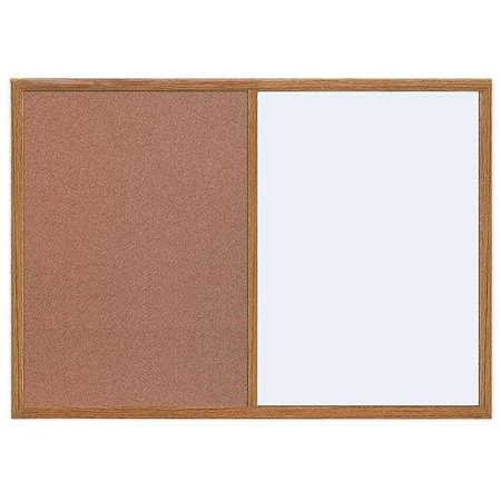 COOLCRAFTS Silver Easy Clean & Cork Combo Board; Oak Frame - 2 x 3 ft. CO1319341
